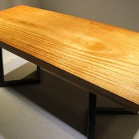 现代简约设计实木餐桌原生态办公桌书桌会议桌办公桌无拼接小户型